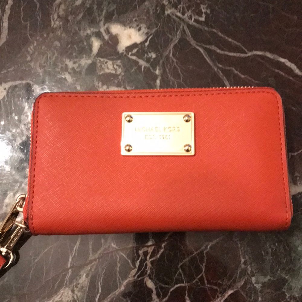 Michael Kors wristlet wallet and iPhone case